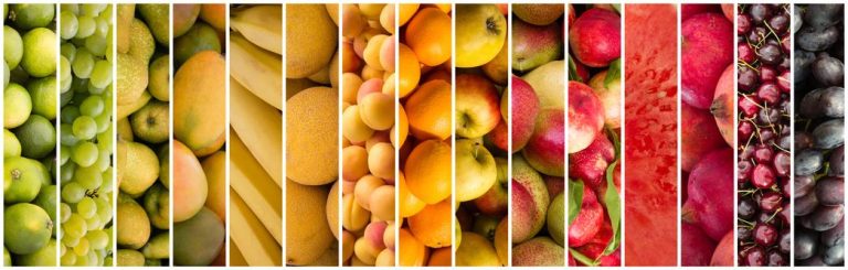 fruit collage - food background