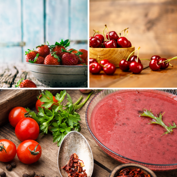 Receta de Gazpacho de fresas y cerezas