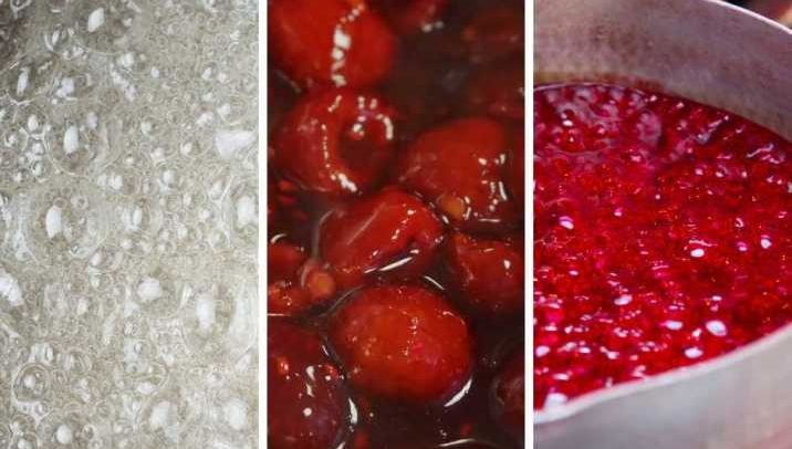 cómo preparar almíbar de cerezas